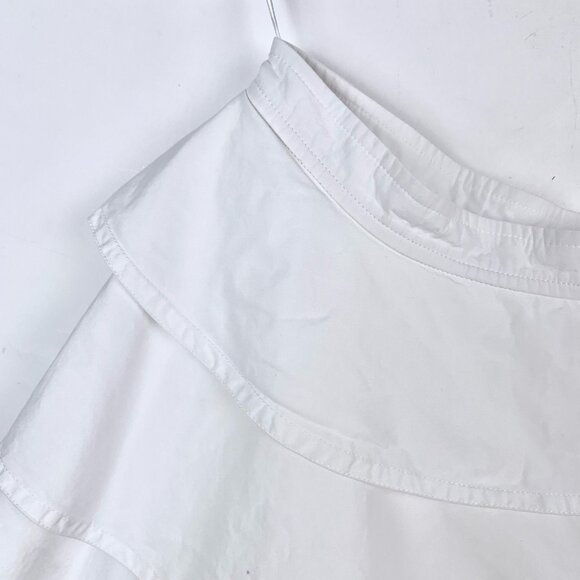 Louis Vuitton White Tiered Ruffle Skirt With Back Zipper Closure Size 40 Made In - Picture 3 of 8
